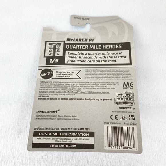 Hot Wheels McLaren P1 Light Blue 165/250 Quarter Mile Heroes 2021 Mattel - Picture 2 of 7